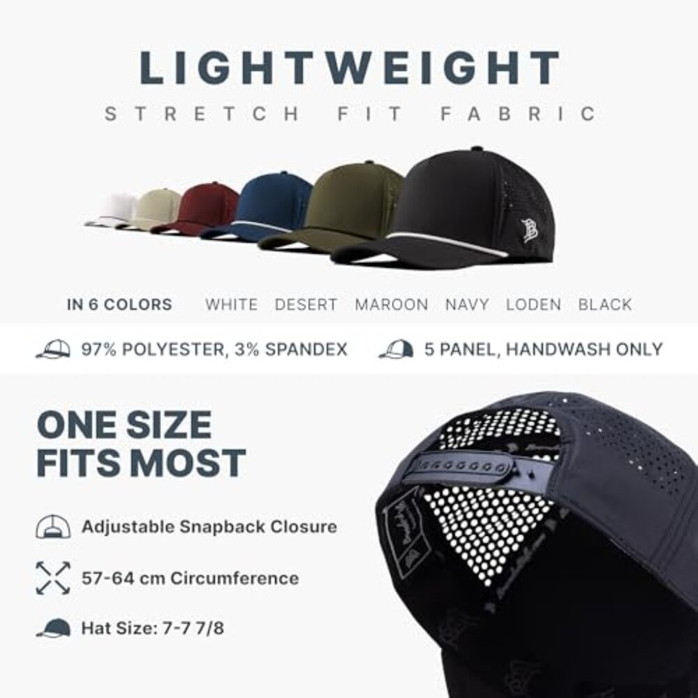 Lightweight Stretch Snapback Cap Performance Quic… - image 6